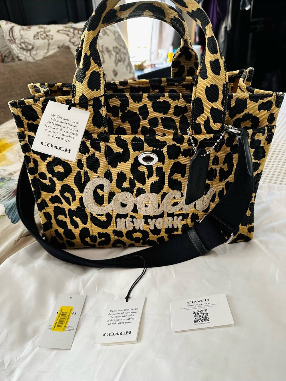 COACH Leopard Print Canvas Large Tote